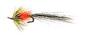 Ally's Shrimp svart dobbel krok lakseflue